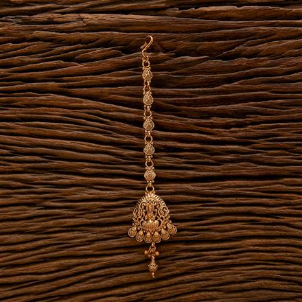 Antique Temple Tikka With Matte Gold Plating