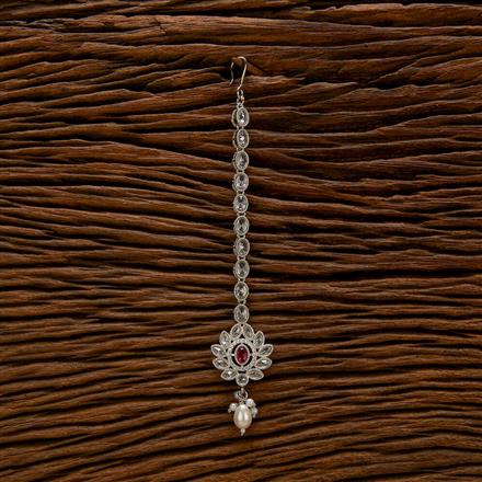 Antique Pearl Tikka With Rhodium Plating