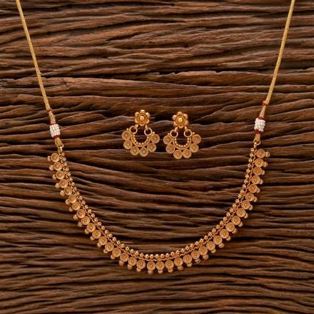 Antique Plain Gold Necklace With Gold Plating