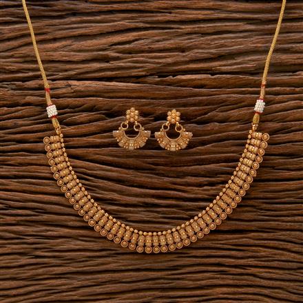 Antique Plain Gold Necklace With Gold Plating