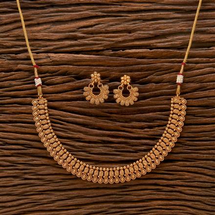 Antique Plain Gold Necklace With Gold Plating