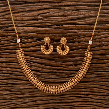Antique Plain Gold Necklace With Gold Plating