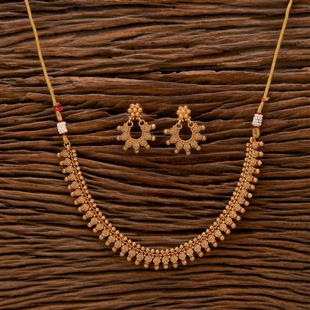 Antique Plain Gold Necklace With Gold Plating