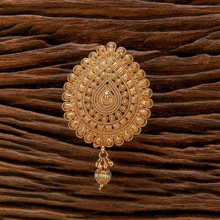 Antique Plain Gold Hair Brooch With Gold Plating