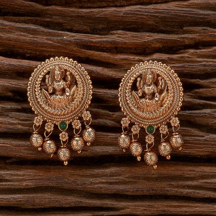 Antique South Indian Earring With Matte Gold Plating