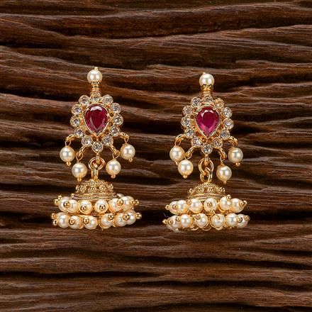 Antique Pearl Jhumki With Gold Plating