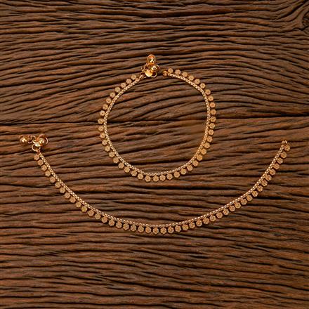 Antique Plain Matte Gold Payal With Matte Gold Plating