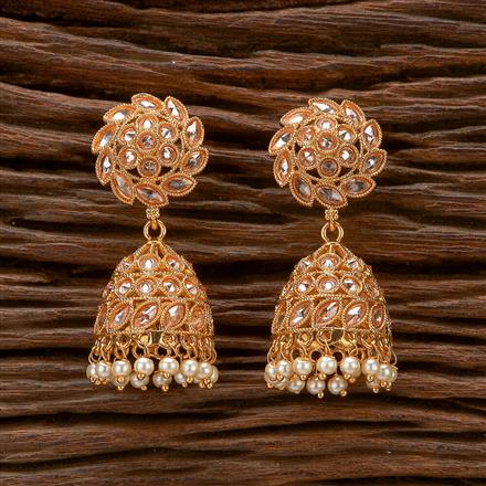 Antique Moti Jhumki With Gold Plating