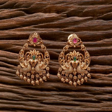 Antique South Indian Earring With Matte Gold Plating