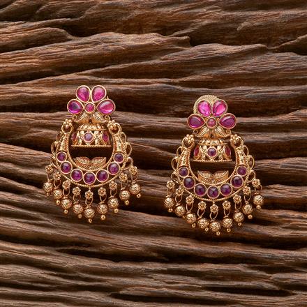 Antique Chand Earring With Matte Gold Plating