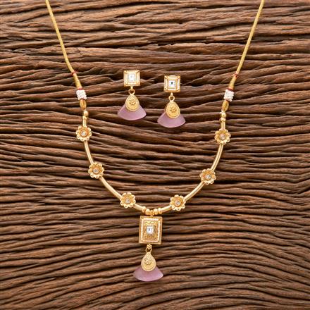 Antique Classic Necklace With Matte Gold Plating