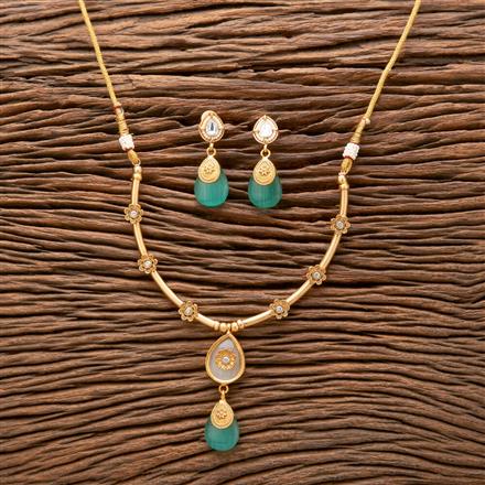 Antique Pipe Necklace With Matte Gold Plating