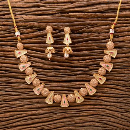 Antique Meenakari Necklace With Gold Plating