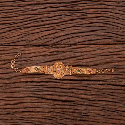Antique Adjustable Bracelet With Matte Gold Plating
