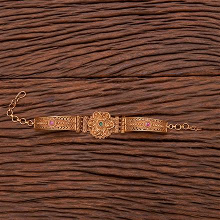 Antique Adjustable Bracelet With Matte Gold Plating