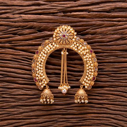 Antique Ambada Hair Brooch With Gold Plating