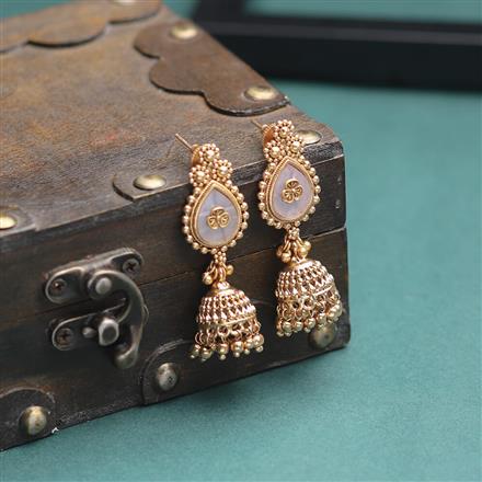 Antique Jhumki With Matte Gold Plating