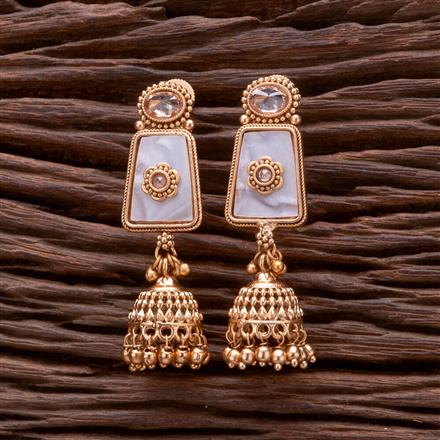 Antique Jhumki With Matte Gold Plating