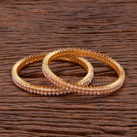 Antique Pearl Bangles With Gold Plating