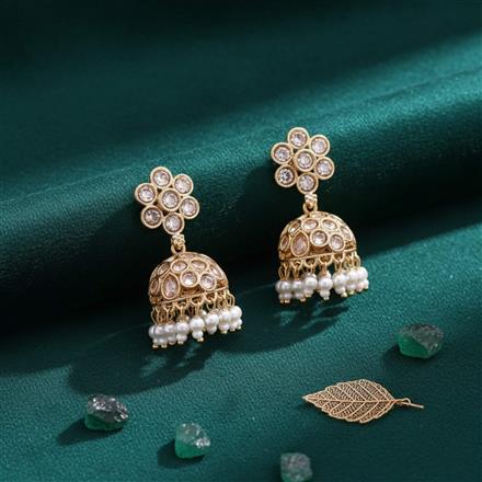 Antique Moti Jhumki With Gold Plating