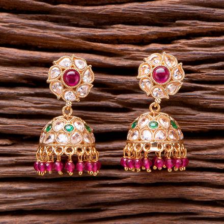 Antique Pearl Jhumki With Gold Plating