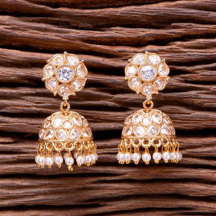 Antique Pearl Jhumki With Gold Plating