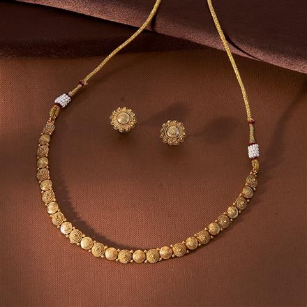 Antique Plain Gold Necklace With Gold Plating
