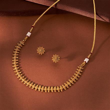 Antique Plain Gold Necklace With Gold Plating
