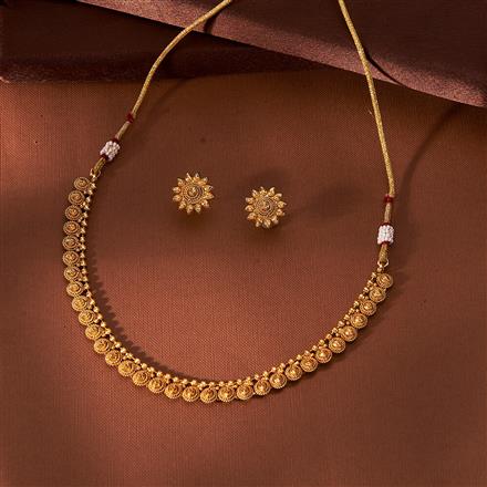Antique Plain Gold Necklace With Gold Plating