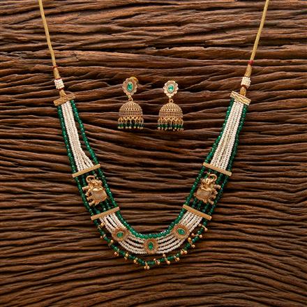 Antique Moti Necklace With Gold Plating