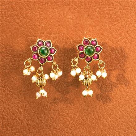 Antique Moti Tops With Matte Gold Plating