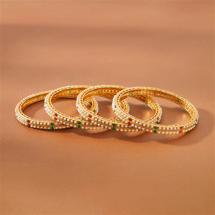 Antique Pearl Bangles With Gold Plating