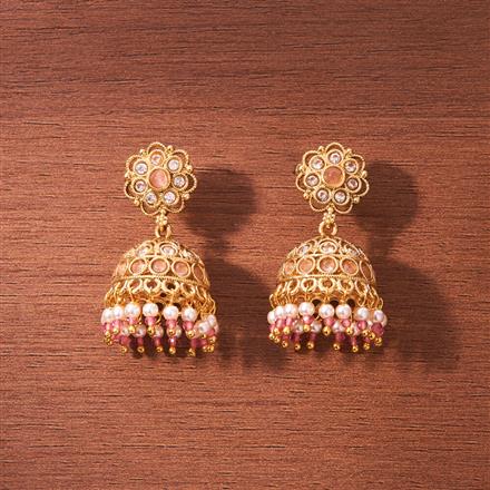 Antique Moti Jhumki With Gold Plating