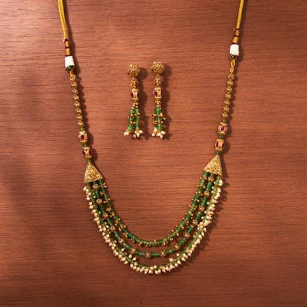 AntiquePearl Mala Necklace With Gold Plating