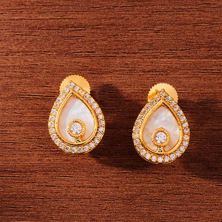 Antique Mother Of Pearl Earring With Gold Plating