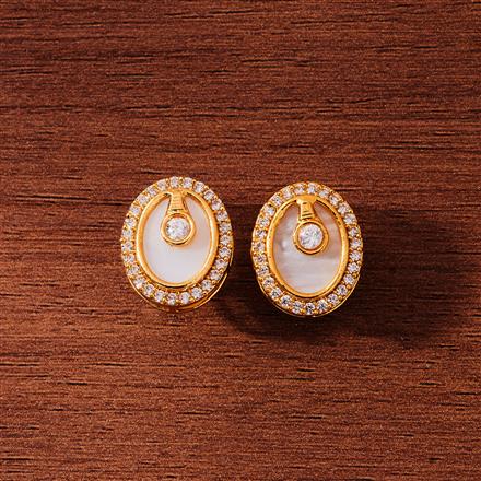 Antique Mother Of Pearl Earring With Gold Plating