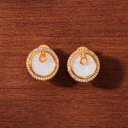 Antique Mother Of Pearl Earring With Gold Plating