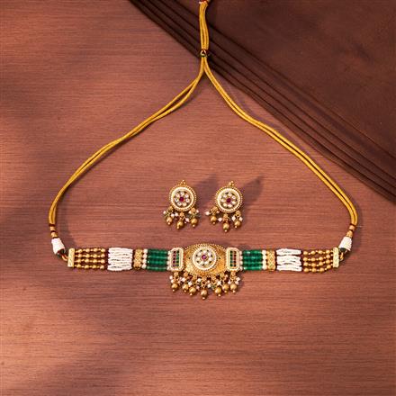 Antique Choker Necklace With Gold Plating