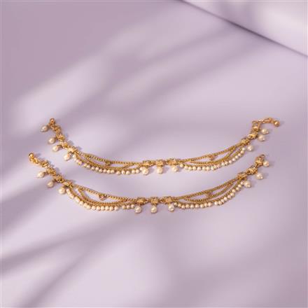 Antique Pearl Payal With Gold Plating