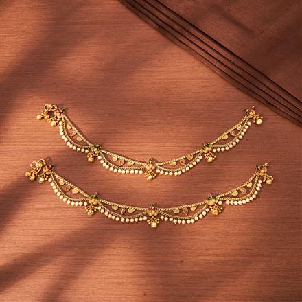 Antique Moti Payal With Gold Plating