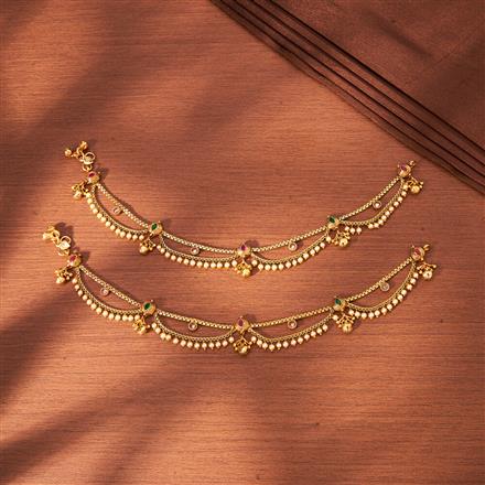 Antique Pearl Payal With Gold Plating