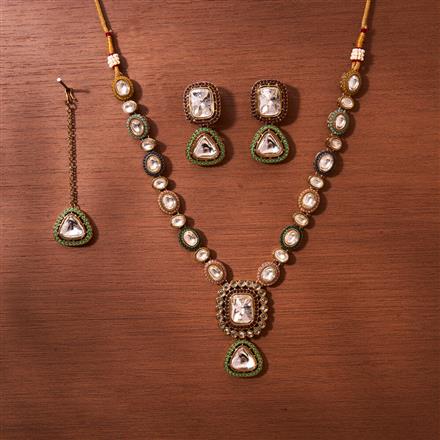 Antique Classic Necklace With Mehndi Plating