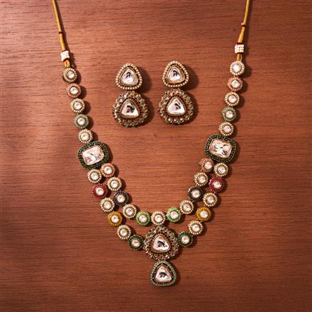 Antique Classic Necklace With Mehndi Plating
