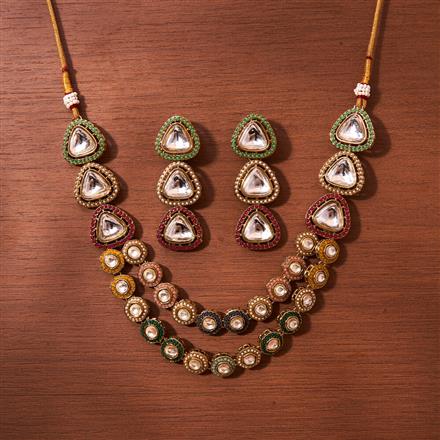 Antique Classic Necklace With Mehndi Plating