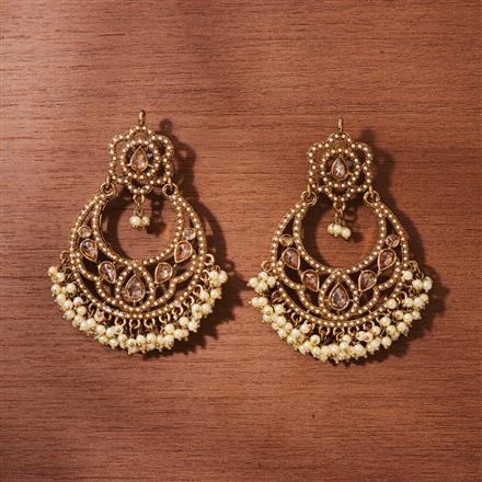 Antique Chand Earring With Mehndi Plating