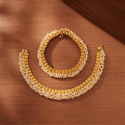Antique Pearl Payal With Gold Plating