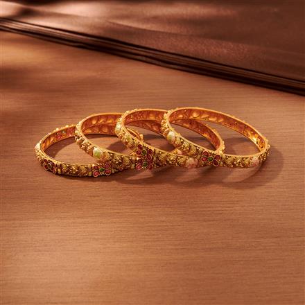 Antique Classic Bangles With Matte Gold Plating