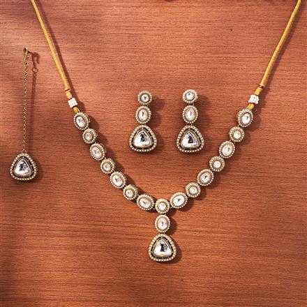 Antique Classic Necklace With Mehndi Plating