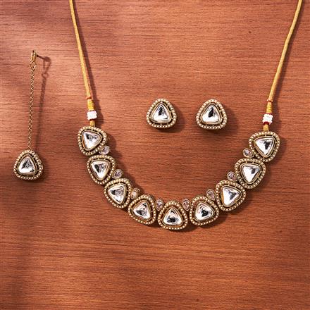 Antique Classic Necklace With Mehndi Plating