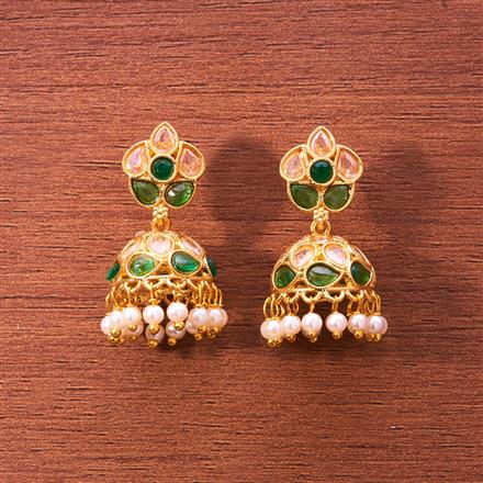 Antique Moti Jhumki With Gold Plating